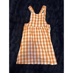 Angel Dear 4T Orange and White Checkered Bamboo Dress
